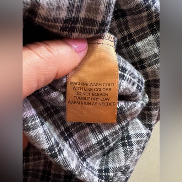 St John’s Bay Shirt ST. JOHN'S BAY mens dress shirt BLACK GREY Large Cotton - Picture 5 of 16